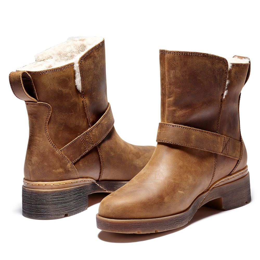 Bota Neve Feminino - Timberland Graceyn Impermeavel Biker - MAPBN7950 - Marrom